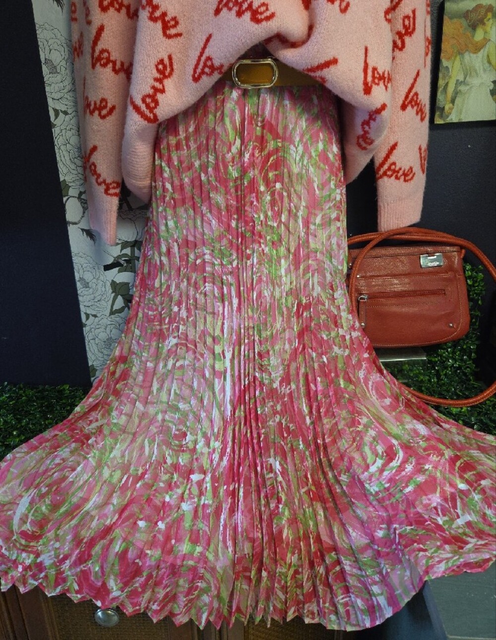 Ruby Rd. Pink Floral Pleated Maxi Dress - Picture 3 of 9